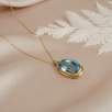 Akuamarin Taşlı 14K Altın Kolye