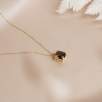 14K Gold Necklace with Smoky Quartz Stone