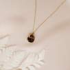 14K Gold Necklace with Smoky Quartz Stone