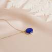 14K Gold Necklace with Lapis Lazuli Stone