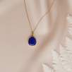 14K Gold Necklace with Lapis Lazuli Stone