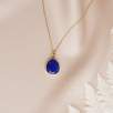 14K Gold Necklace with Lapis Lazuli Stone