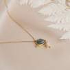 14K Gold Necklace with Labradorite and Diamond