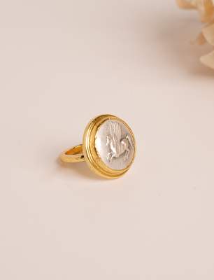 Brass Ring with Historical Coin