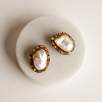 Silver Earring with Baroque Pearl and Agate
