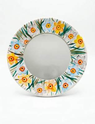Ceramic Mirror with Flowers