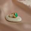 14K Gold Ring with Chrysoprase Stone