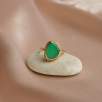 14K Gold Ring with Chrysoprase Stone