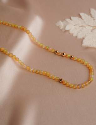14K Gold Necklace with Ethiopian Opal