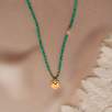14K Gold Necklace with Pearl And Turquoise