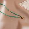 14K Gold Necklace with Pearl And Turquoise