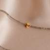 14K Gold Necklace with Labradorite Stone