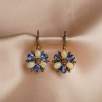 Silver Earrings with Kyanite, Opal and Raw Diamond