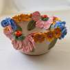 Middle Size Bowl with Big Pink Flower