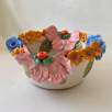 Middle Size Bowl with Big Pink Flower