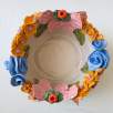 Middle Size Bowl with Big Pink Flower