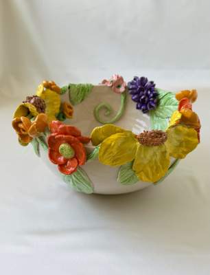 Middle Size Bowl with Big Yellow Flower