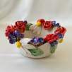 Middle Size Ceramic Bowl with Red Roses