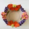 Middle Size Ceramic Bowl with Big Orange Flower