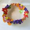 Middle Size Ceramic Bowl with Colorful Flower