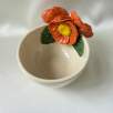 Snack Bowl Ceramic with Orange Flowers