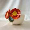 Snack Bowl Ceramic with Orange Flowers