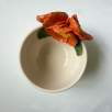 Snack Bowl Ceramic with Orange Flowers