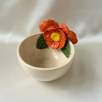 Snack Bowl Ceramic with Orange Flowers