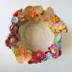 Middle Size Ceramic Bowl with Full Flowers