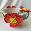 Middle Size Bowl with Big Orange Flowers