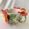 Middle Size Bowl with Big Orange Flowers