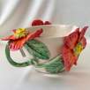 Middle Size Bowl with Big Orange Flowers