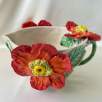 Middle Size Bowl with Big Orange Flowers
