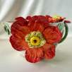 Middle Size Bowl with Big Orange Flowers