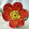 Middle Size Bowl with Big Orange Flowers