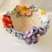 Middle Size Bowl with Daisy and Flowers