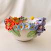 Middle Size Bowl with Daisy and Flowers