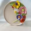 Ceramic Plate with Colorful Flowers