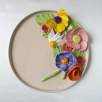 Ceramic Plate with Colorful Flowers