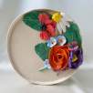 Ceramic Plate with Daisy and Poppy Flowers