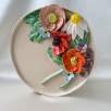 Ceramic Plate with Daisy and Poppy Flowers