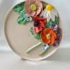 Ceramic Plate with Daisy and Poppy Flowers