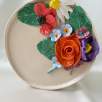 Ceramic Plate with Daisy and Poppy Flowers