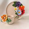 Ceramic Plate with Many Flowers