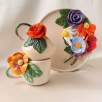 Ceramic Plate with Many Flowers