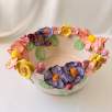 Big Size Ceramic Bowl with Pastel Color Flowers