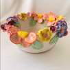 Big Size Ceramic Bowl with Pastel Color Flowers