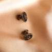 Silver Earrings with Raw Diamons, Sapphire Stones
