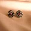 Silver Earrings with Raw Diamons, Sapphire Stones