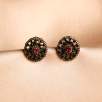 Silver Earrings with Raw Diamons, Sapphire Stones